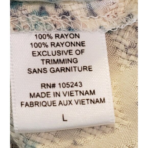 HIP Boho Top Womens L Crochet Fringe Trim Off Shoulder Sheer Floral Blouse - Picture 11 of 12